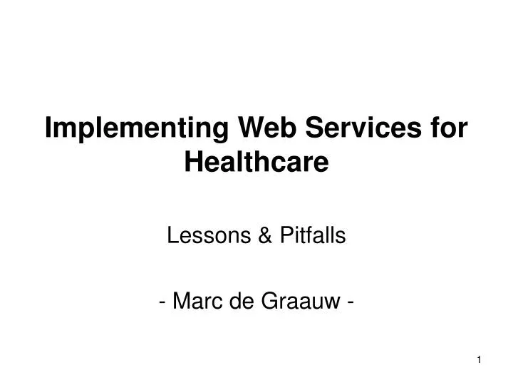 implementing web services for healthcare