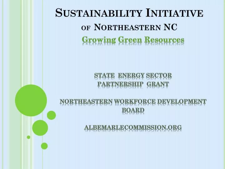 sustainability initiative of northeastern nc