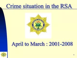 Crime situation in the RSA