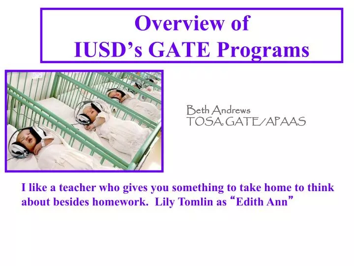 overview of iusd s gate programs