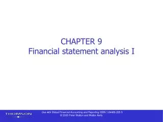 CHAPTER 9 Financial statement analysis I