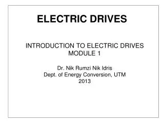ELECTRIC DRIVES