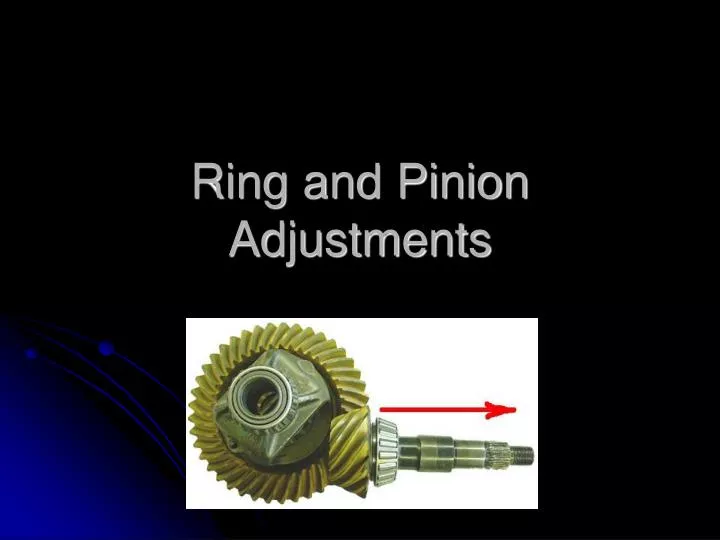ring and pinion adjustments