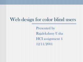 Web design for color blind users