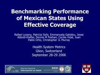 Benchmarking Performance of Mexican States Using Effective Coverage