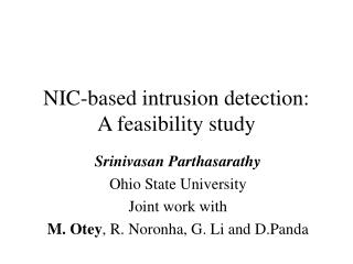 NIC-based intrusion detection: A feasibility study