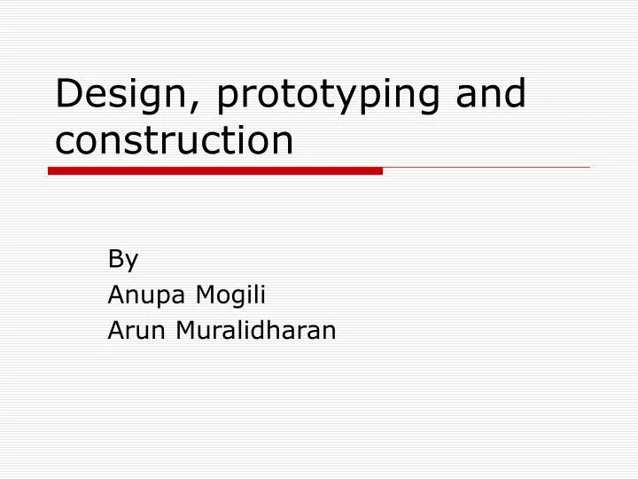 design prototyping and construction