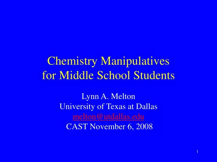 chemistry manipulatives for middle school students