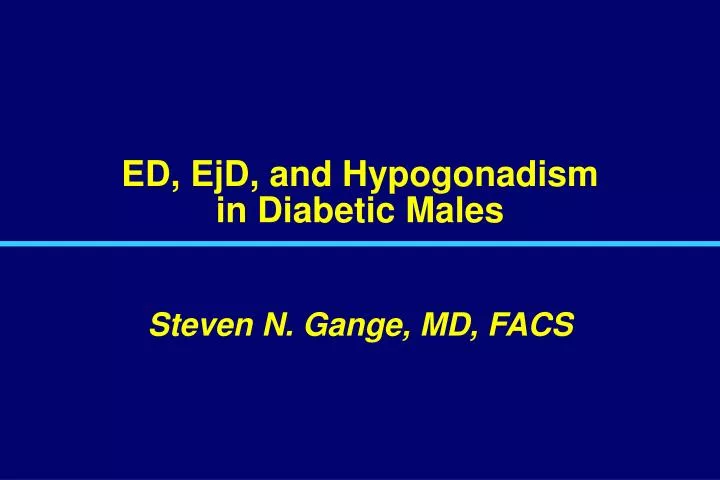ed ejd and hypogonadism in diabetic males