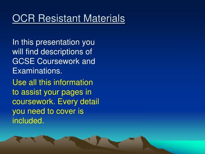 ocr resistant materials