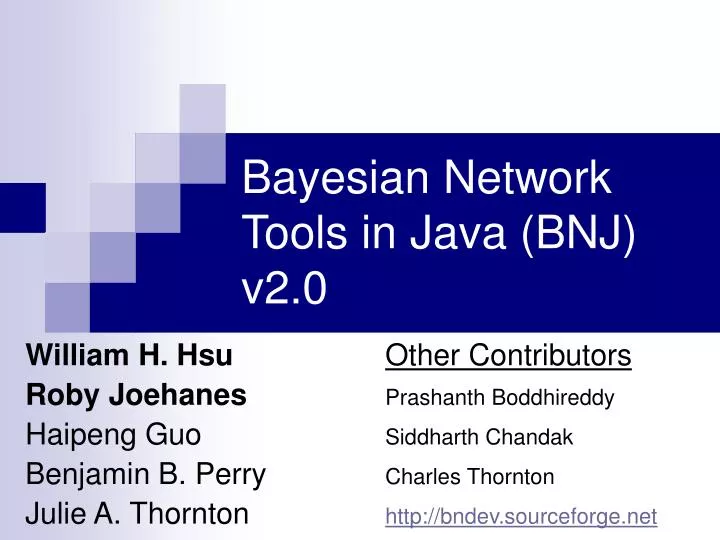 bayesian network tools in java bnj v2 0