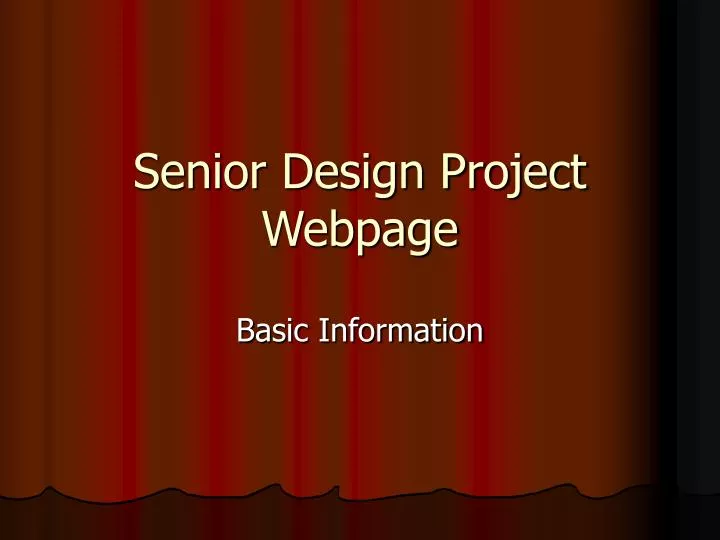 senior design project webpage