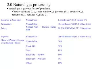 2.0 Natural gas processing natural gas is gaseous form of petroleum