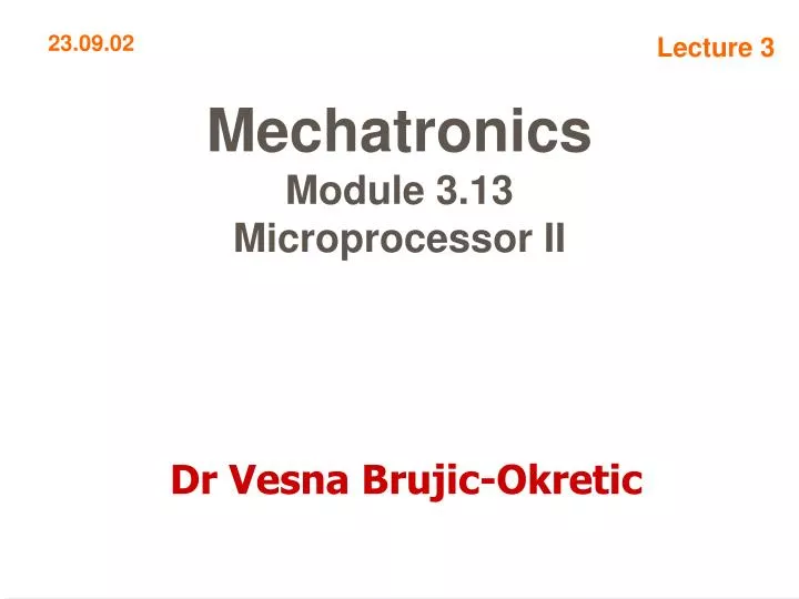 mechatronics module 3 13 microprocessor ii