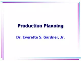 Production Planning