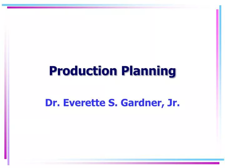 production planning