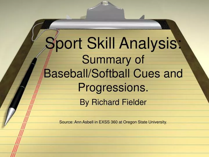 sport skill analysis summary of baseball softball cues and progressions