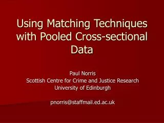 Using Matching Techniques with Pooled Cross-sectional Data