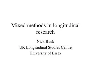 Mixed methods in longitudinal research