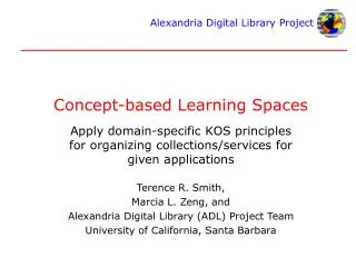 Concept-based Learning Spaces
