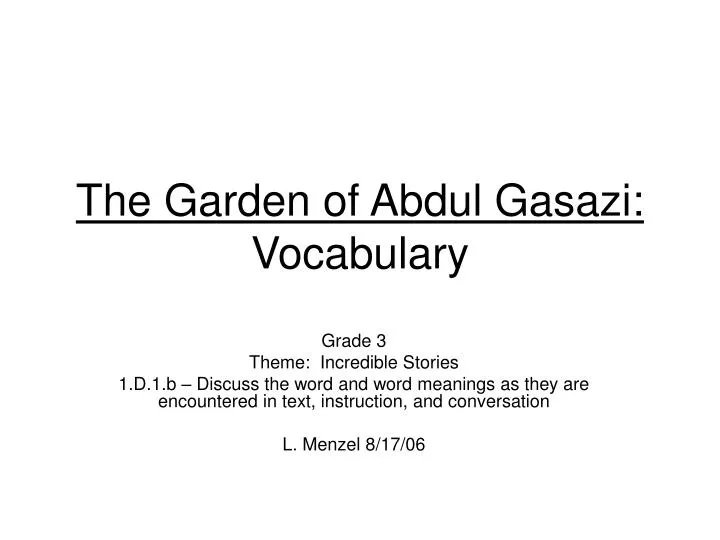 the garden of abdul gasazi vocabulary