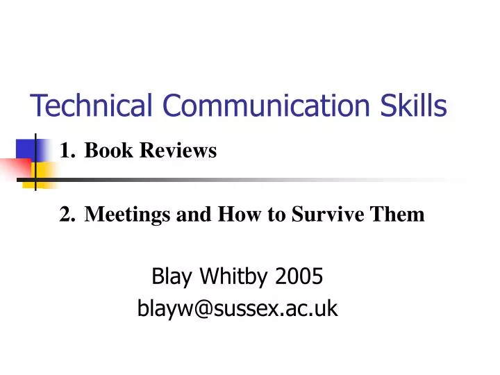 technical communication skills