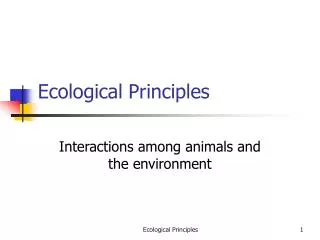 Ecological Principles
