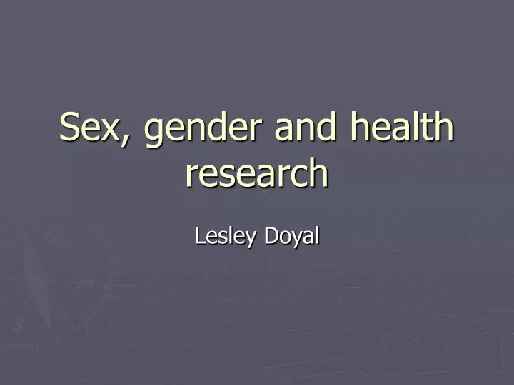 sex gender and health research