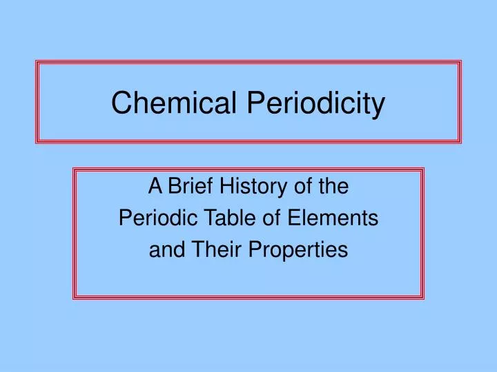 chemical periodicity