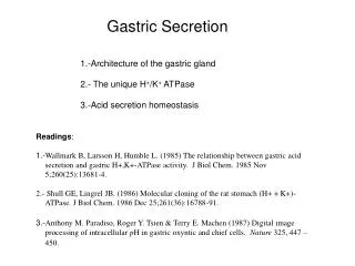 1.-Architecture of the gastric gland