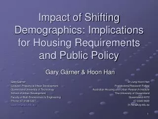 Impact of Shifting Demographics: Implications for Housing Requirements and Public Policy