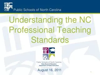 Understanding the NC Professional Teaching Standards