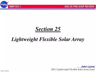 Section 25 Lightweight Flexible Solar Array