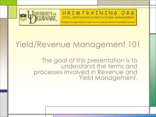 Yield/Revenue Management 101