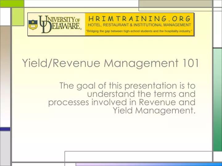 yield revenue management 101