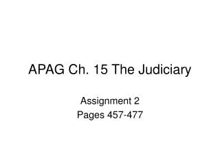 APAG Ch. 15 The Judiciary