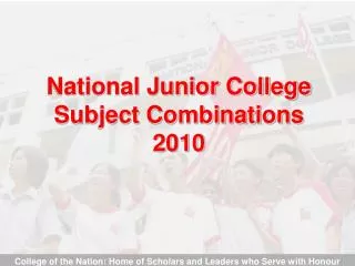 National Junior College Subject Combinations 2010