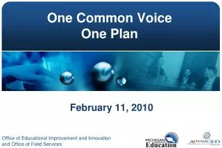 One Common Voice One Plan
