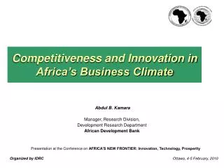 Competitiveness and Innovation in Africa’s Business Climate