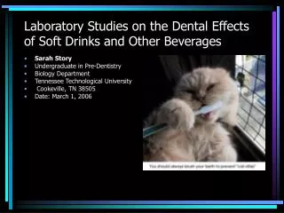 Laboratory Studies on the Dental Effects of Soft Drinks and Other Beverages
