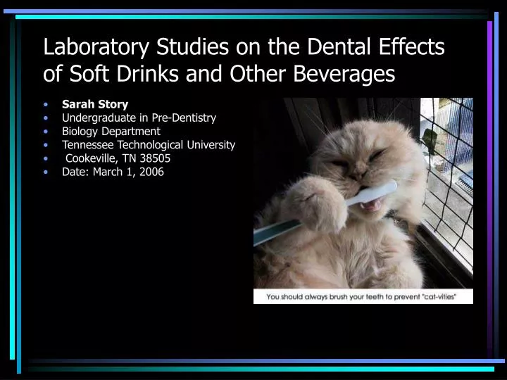 laboratory studies on the dental effects of soft drinks and other beverages