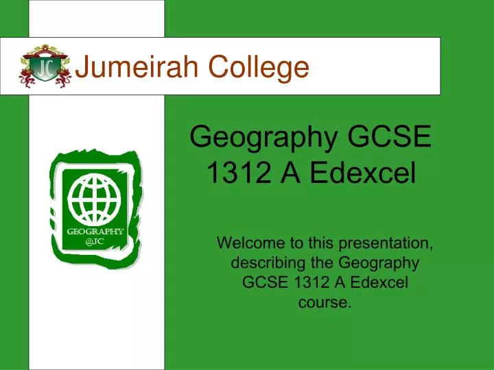 geography gcse 1312 a edexcel
