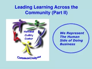Leading Learning Across the Community (Part II)