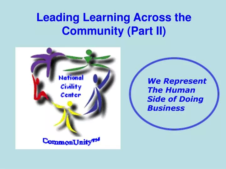 leading learning across the community part ii