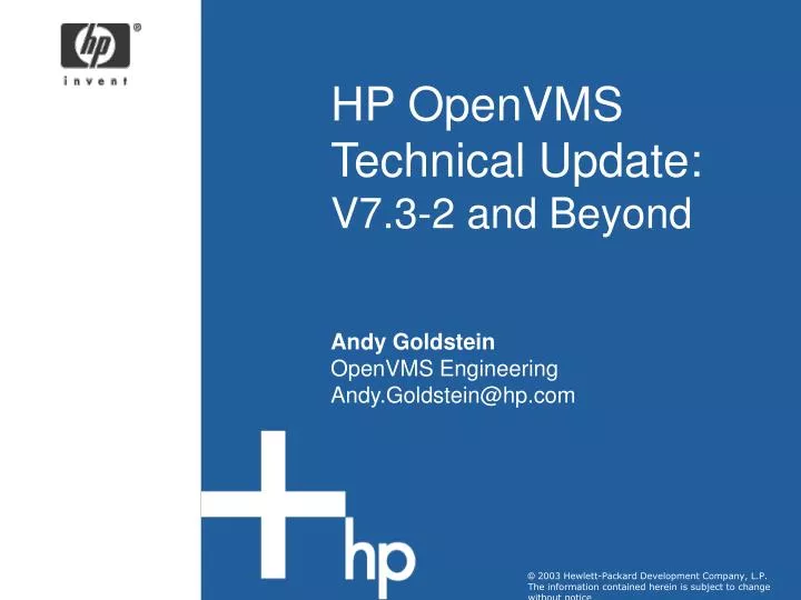 hp openvms technical update v7 3 2 and beyond