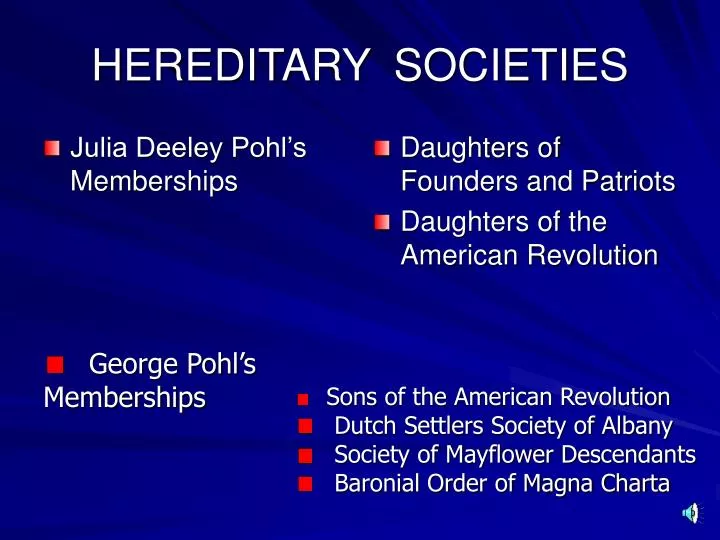 hereditary societies