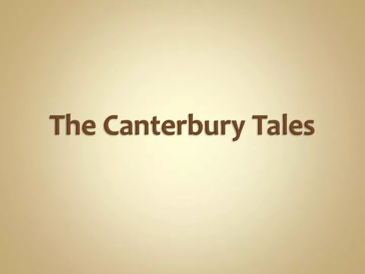 the canterbury tales