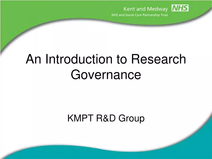 an introduction to research governance