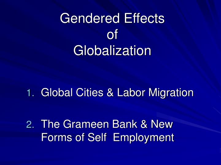 gendered effects of globalization