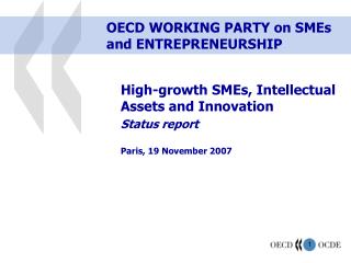 OECD WORKING PARTY on SMEs and ENTREPRENEURSHIP